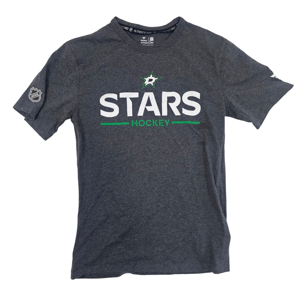 Dallas Stars Fanatics Authentic Pro NHL Shirt Mens Small Gray Short Sleeve Tee